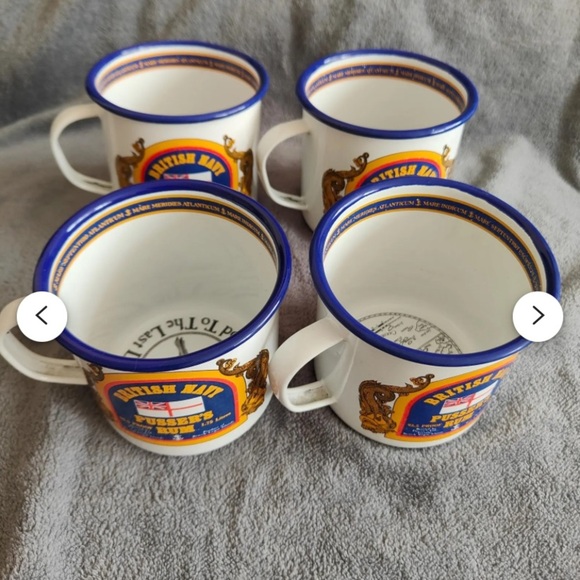 Vintage British Navy Pusser’s Rum Sailing Mugs Enamel Tin 4 Set New in Box Rare - Picture 12 of 12